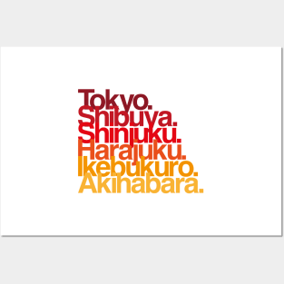 Tokyo Districts (reds) Posters and Art